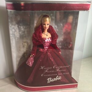 Vintage 2002 Holidays Celebration Barbie Red Dress Special Edition NEW Sealed